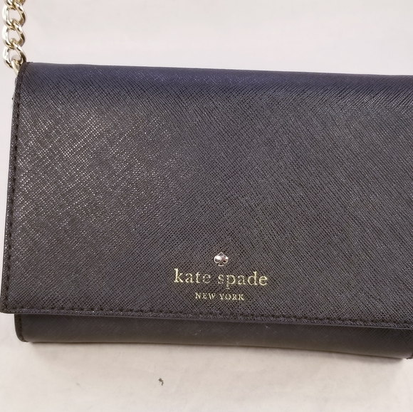 KATE SPADE NEW YORK DESIGNER MINIT PURSE GOLD CHAIN CROSSBODY TEXTURED LEATHER - Picture 5 of 9
